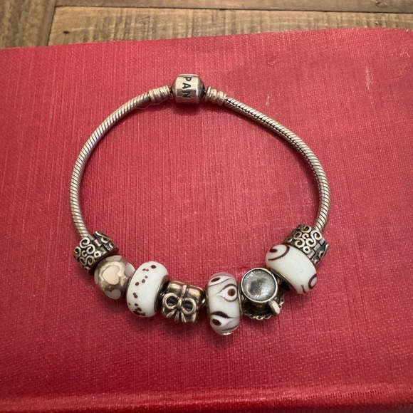 Sterling Silver Pandora Charm Bracelet, 8 Charms - Picture 5 of 10